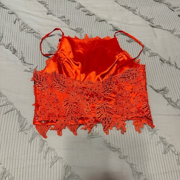 Floral 2 Piece Ball Gown Prom Dress Size 6 - Picture 3 of 9